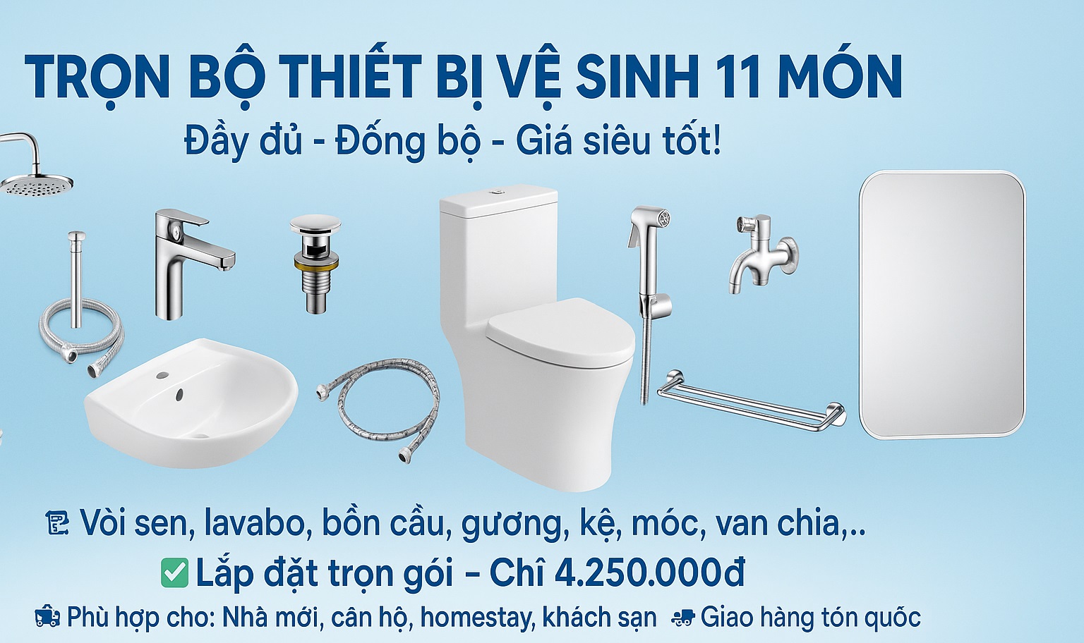 Thiết Bị Nhà Tắm – Vòi Sen, Chậu Rửa, Bồn Cầu, Phụ Kiện Nhà Tắm | 1Depot